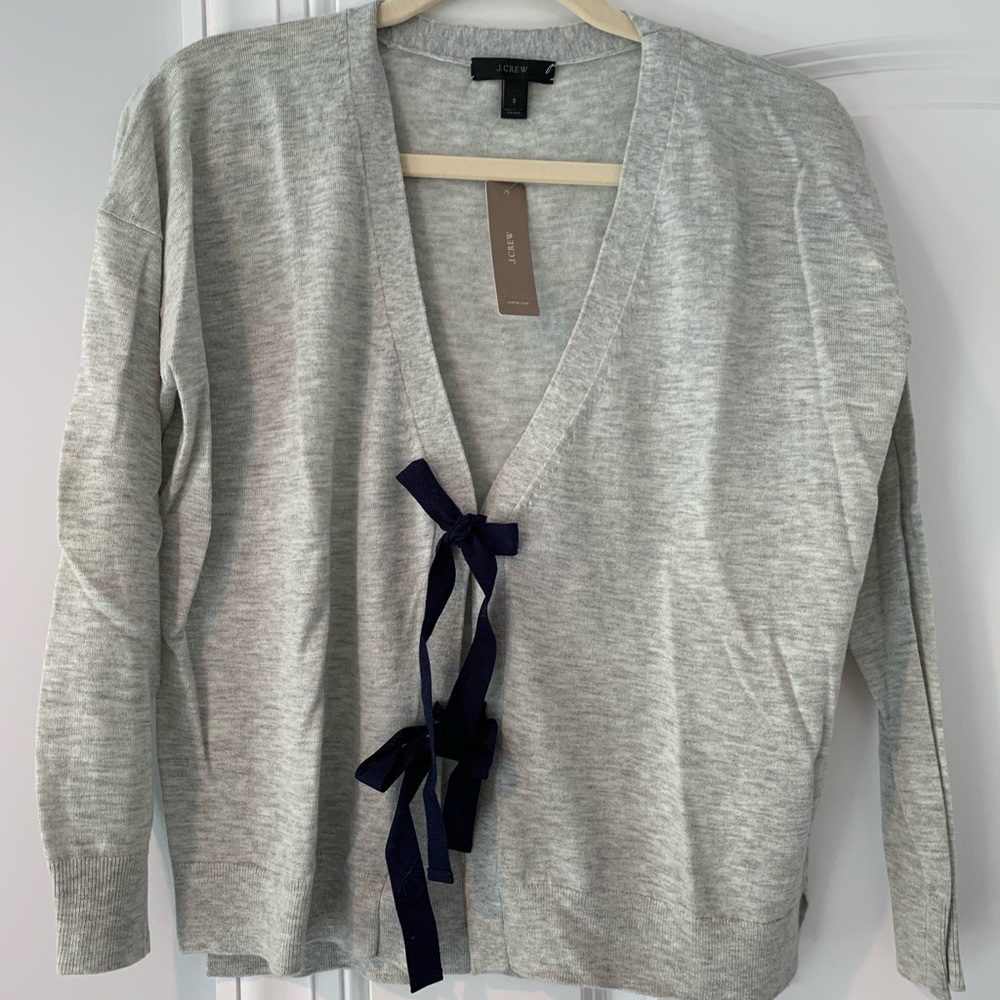 j crew bow tie front sweater